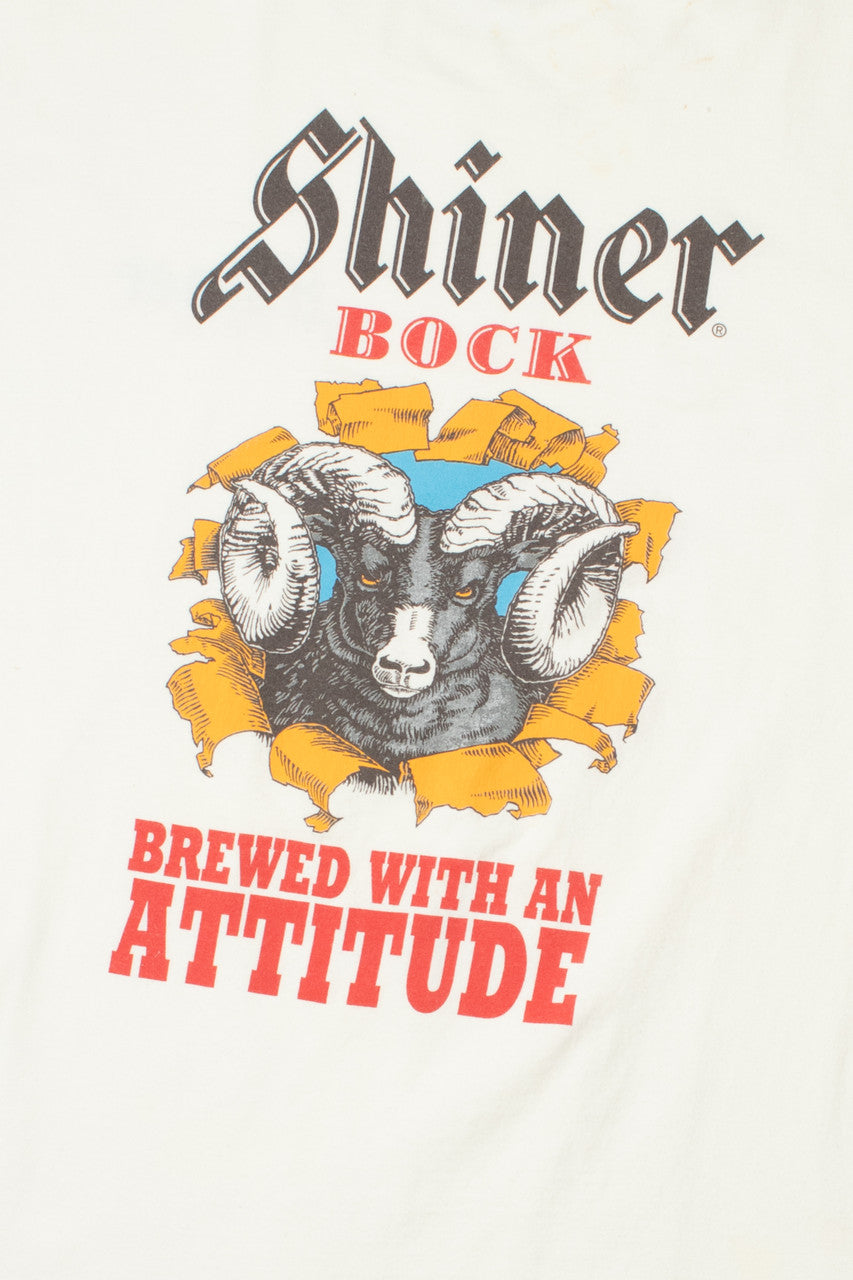 Vintage "Shiner Bock" "Brewed With An Attitude" Beer T-Shirt