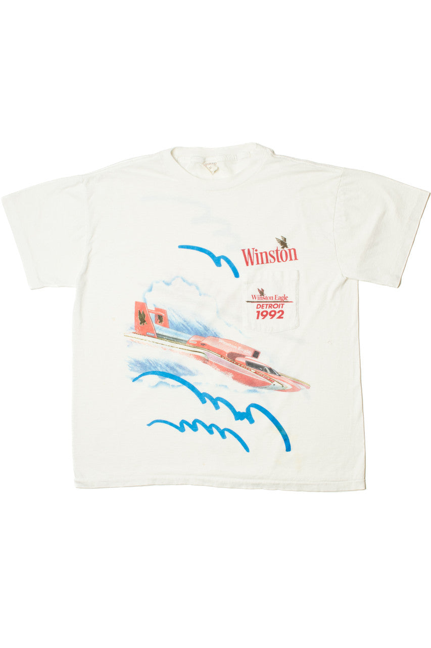 Vintage 1992 "Winston Eagle" Hydroplane Boat Racing Front/Back Print T-Shirt