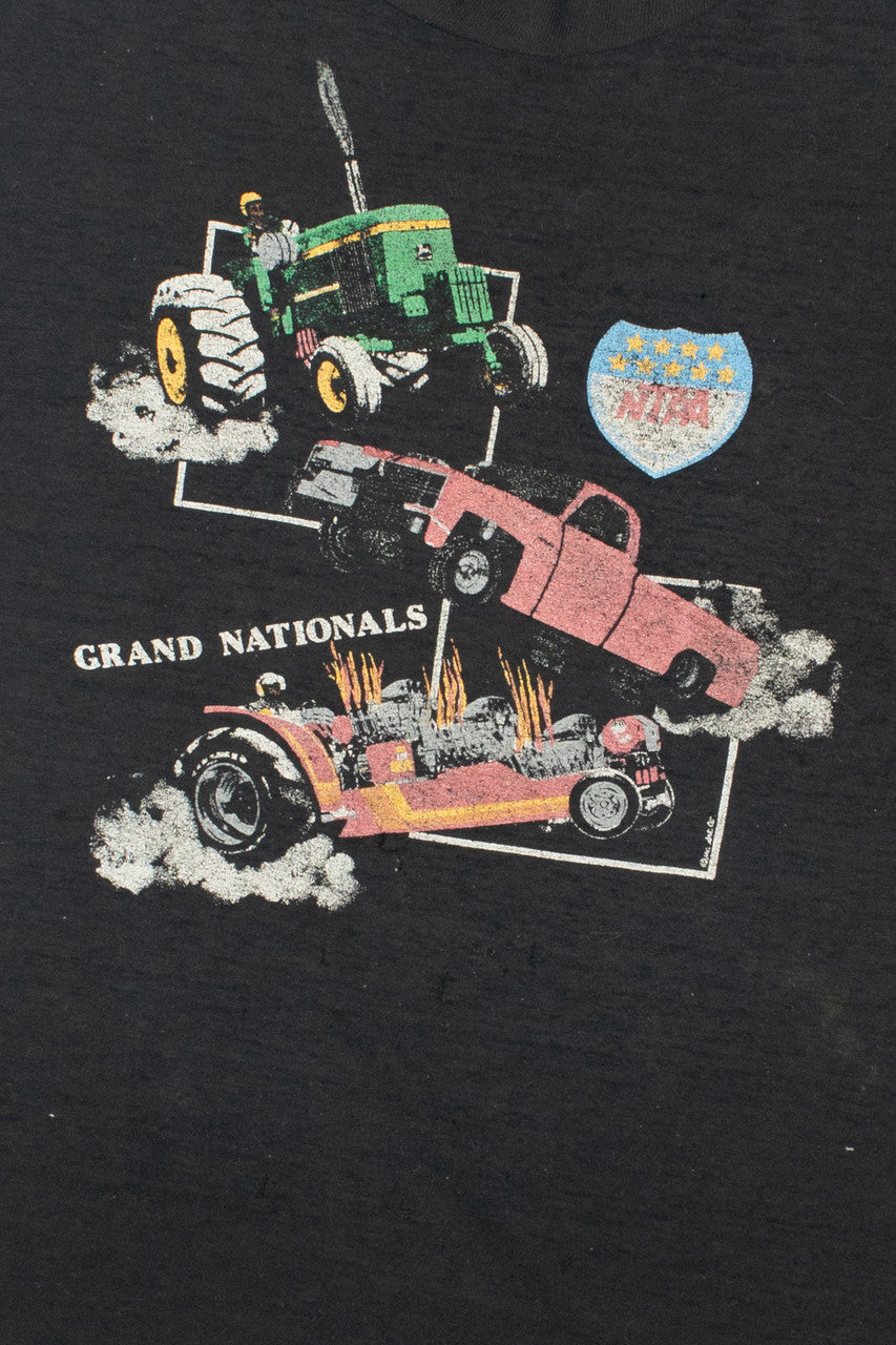 Vintage 1980's Thrashed National Tractor Pull NTPA Grand Nationals T-Shirt