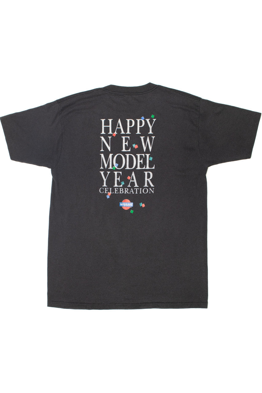 Vintage Nissan "New Model Year Celebration" Front/Back Print T-Shirt