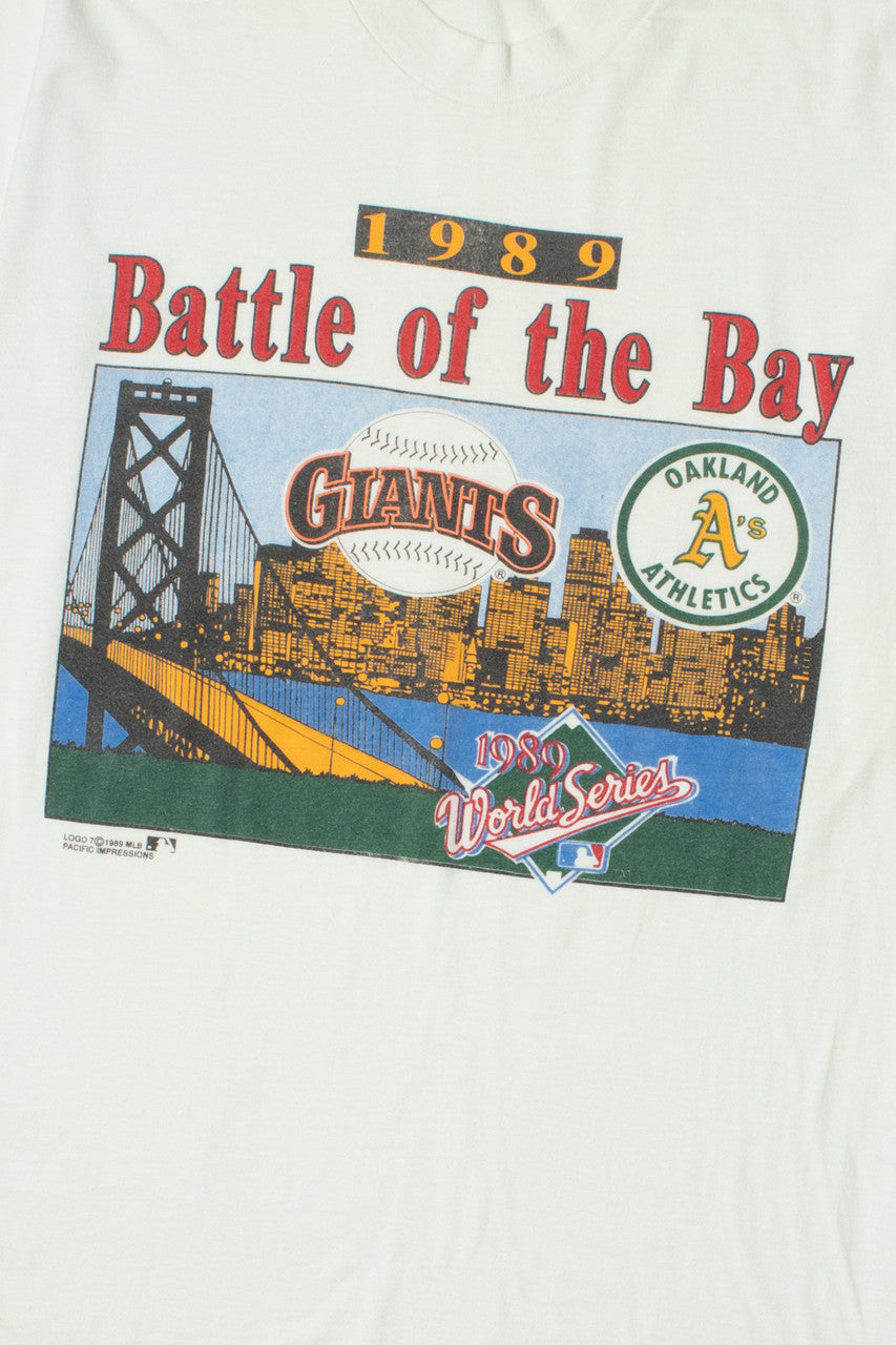 Vintage 1989 "Battle Of The Bay" MLB World Series Giants Vs. A's T-Shirt