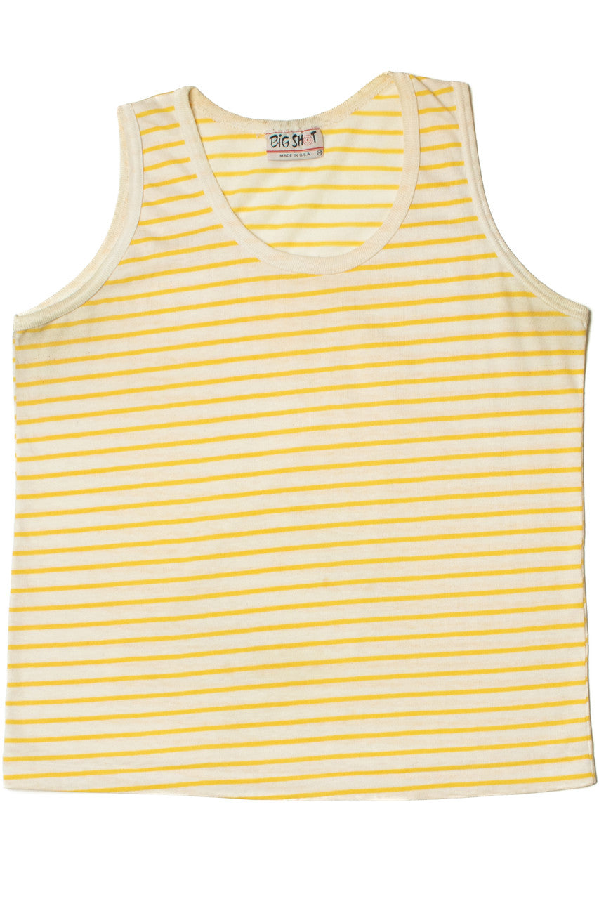 Vintage Yellow & Off-White Striped Tank Top (1980s)