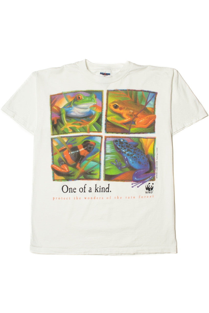 Vintage "One Of A Kind" WWF Rain Forest Tree Frogs T-Shirt