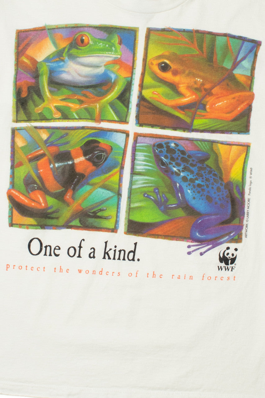 Vintage "One Of A Kind" WWF Rain Forest Tree Frogs T-Shirt