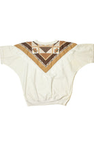Vintage Quilt Print Beaded Fringe Hazelwood T-Shirt