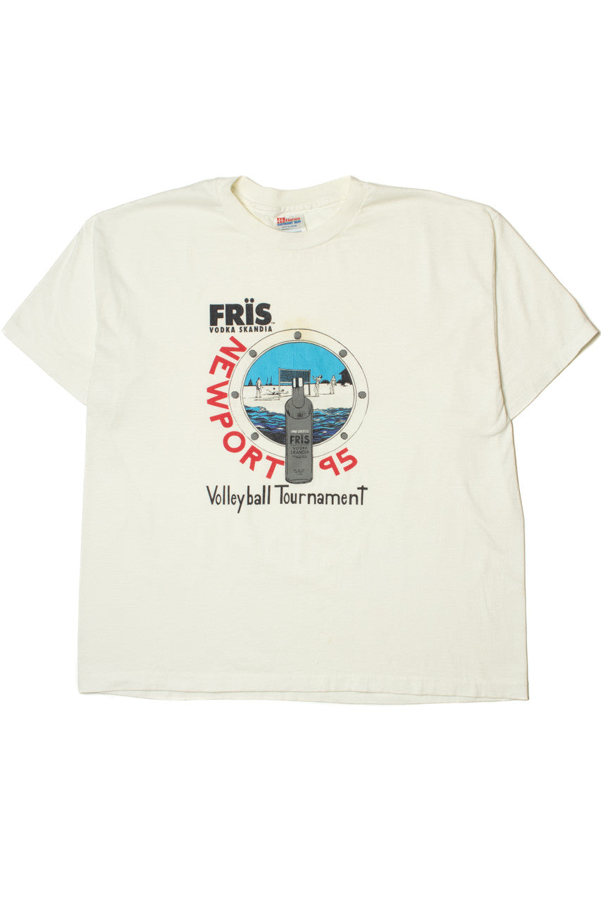 Vintage 1995 Fris Vodka Newport Volleyball Tournament T-Shirt