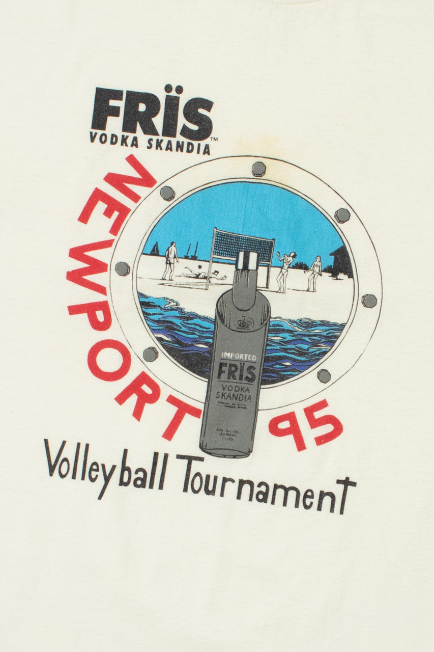Vintage 1995 Fris Vodka Newport Volleyball Tournament T-Shirt