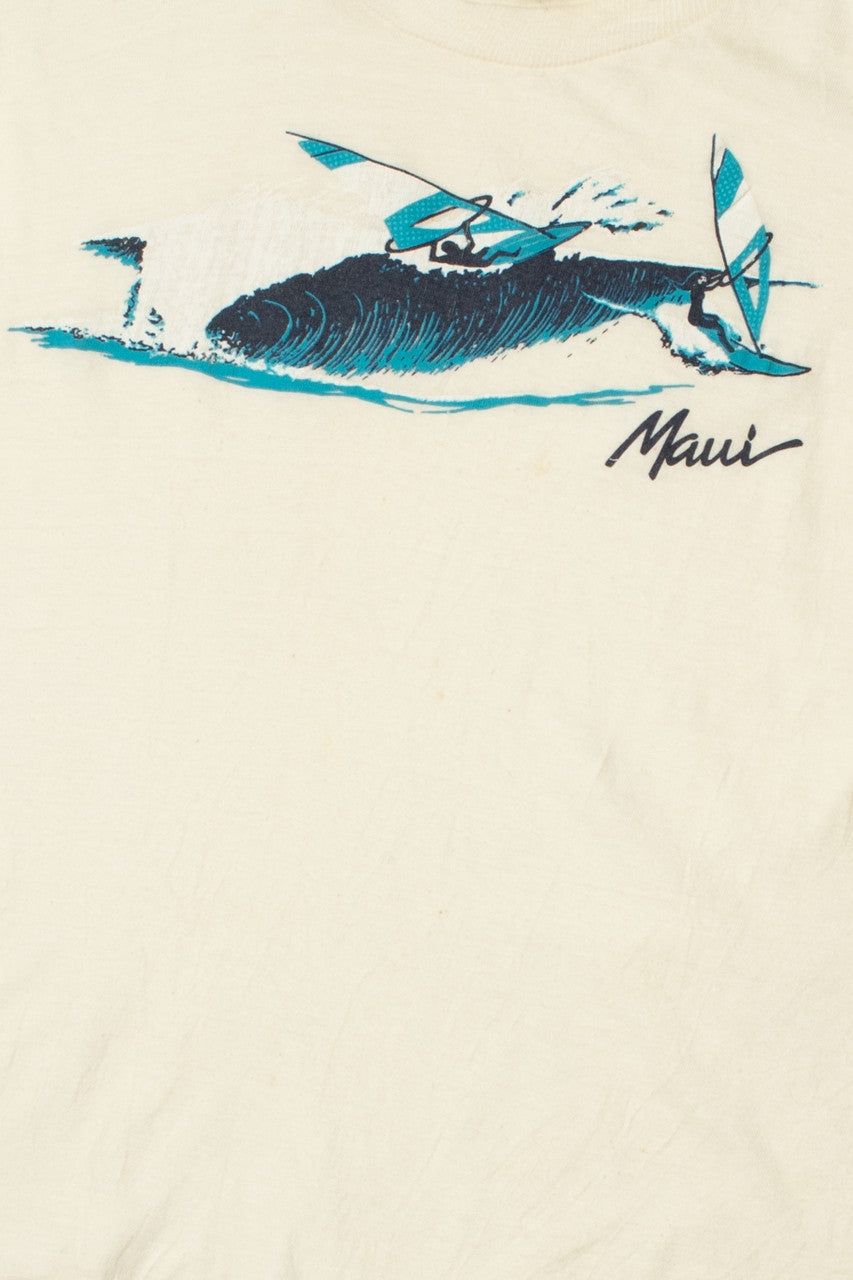Vintage "Maui" Wind Surfing Single Stitch T-Shirt (1980s)