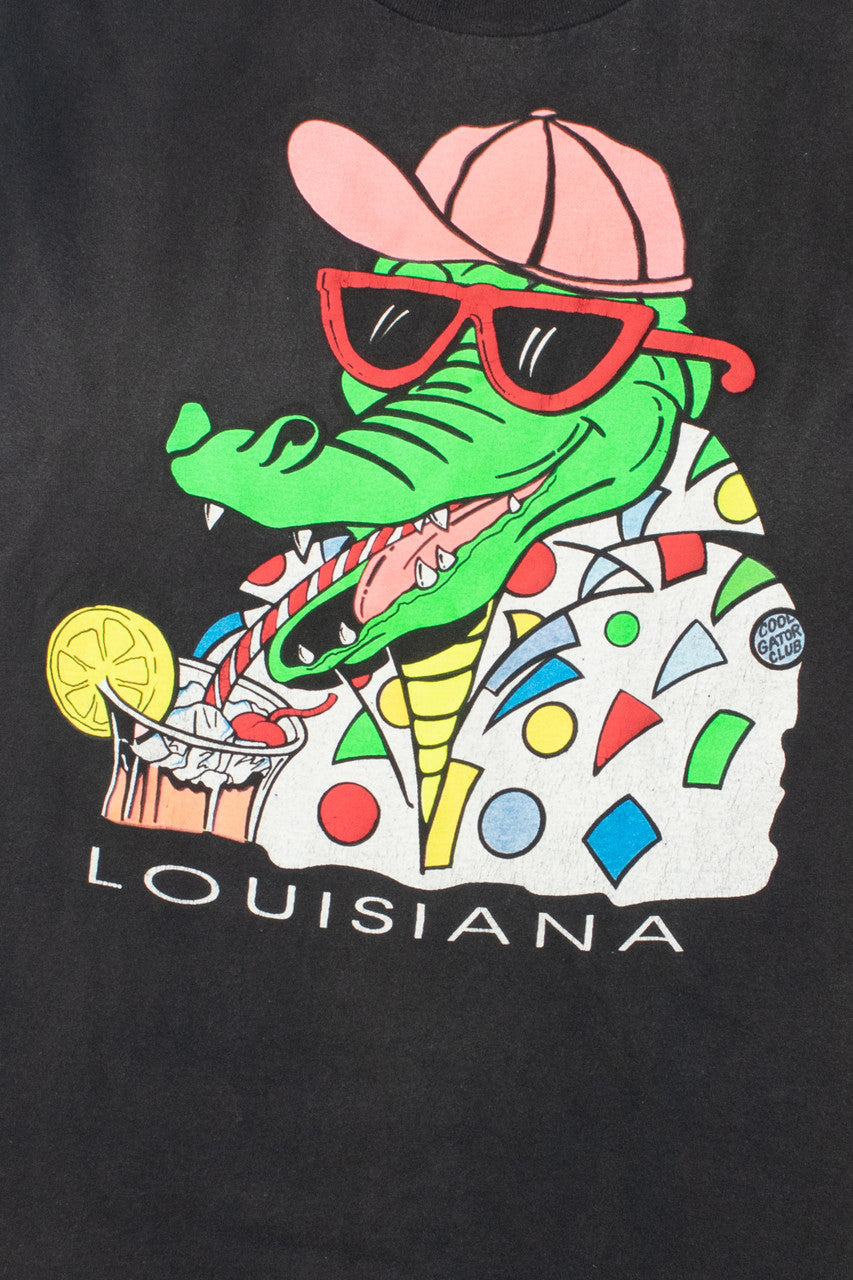 Vintage Louisiana "Cool Gator" Embossed Print T-Shirt