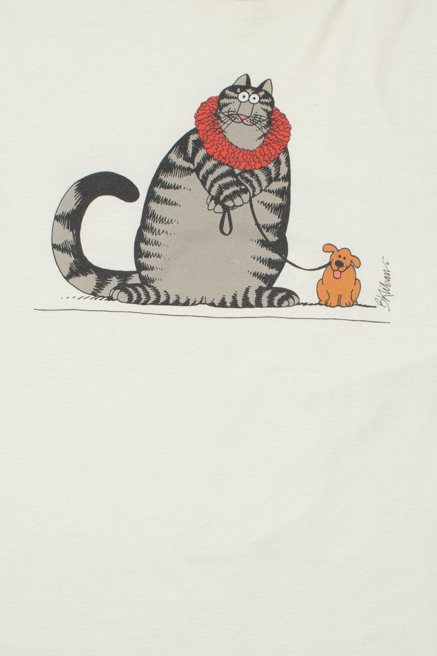 Cat & Dog Cartoon Front/Back Print Crazy Shirts T-Shirt