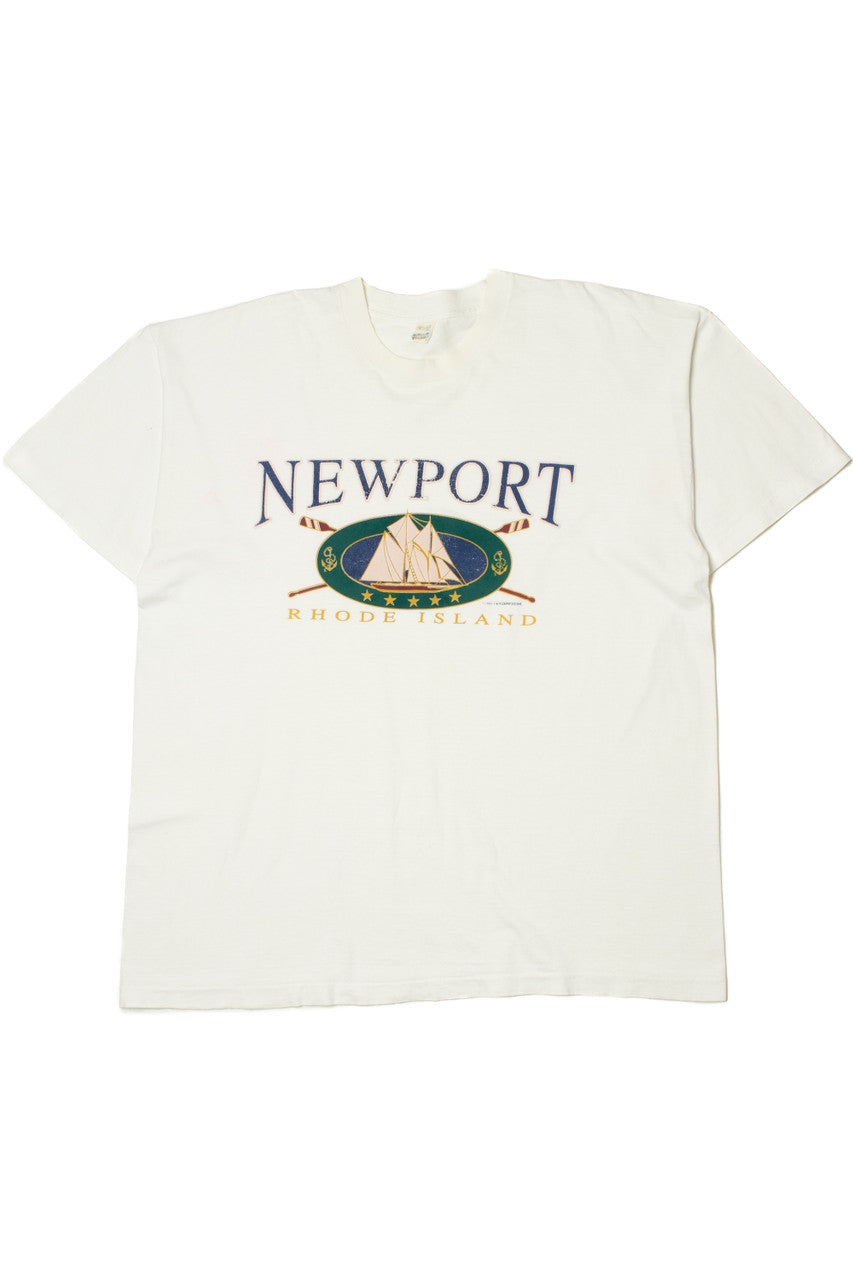 Vintage 1995 "Newport Rhode Island" Sailboat Single Stitch T-Shirt