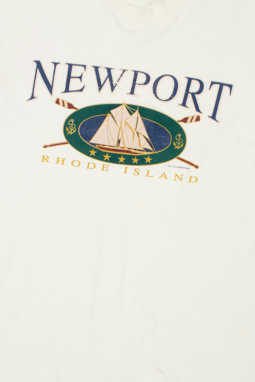 Vintage 1995 "Newport Rhode Island" Sailboat Single Stitch T-Shirt