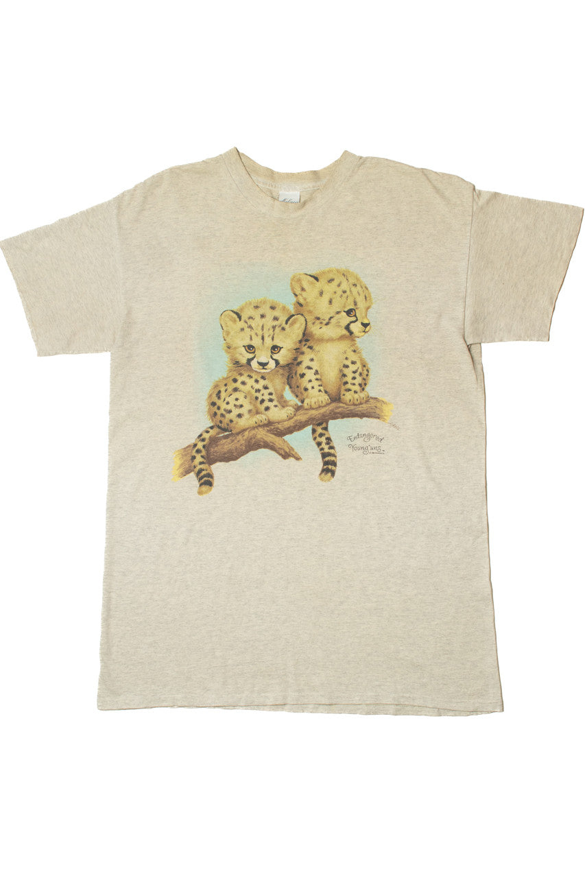 Vintage 1996 "Endangered Young'uns" Baby Cheetahs T-Shirt
