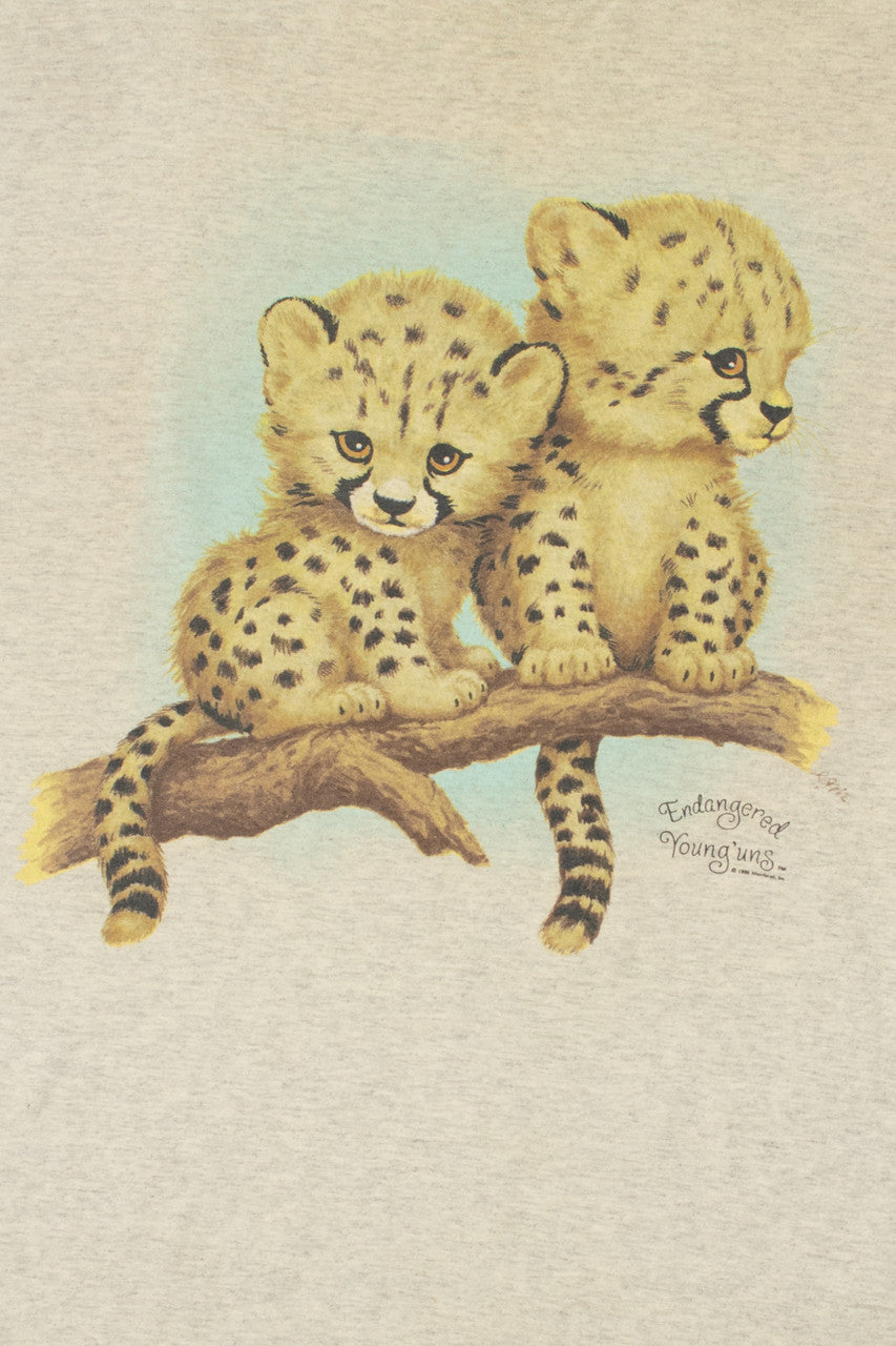 Vintage 1996 "Endangered Young'uns" Baby Cheetahs T-Shirt