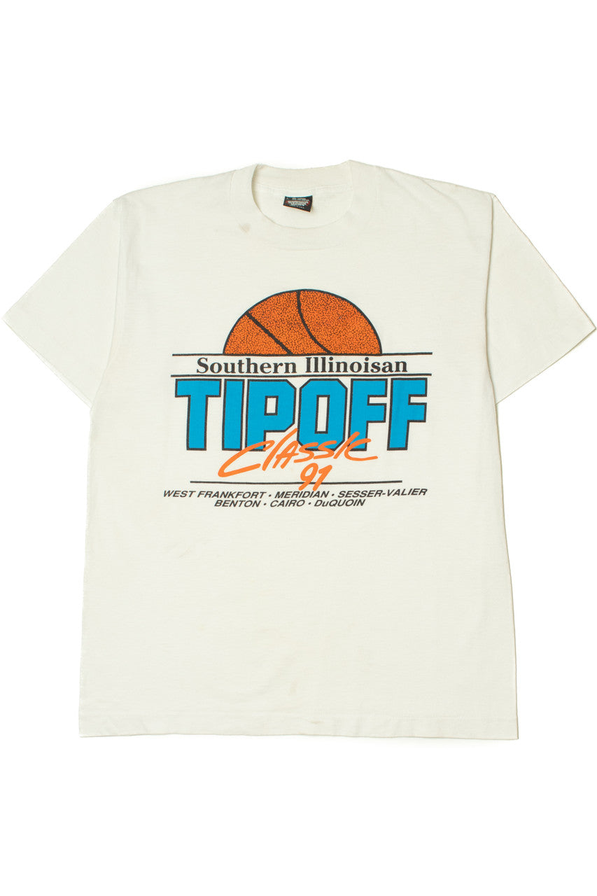 Vintage 1991 Basketball Southern Illinois Tipoff Single Stitch T-Shirt