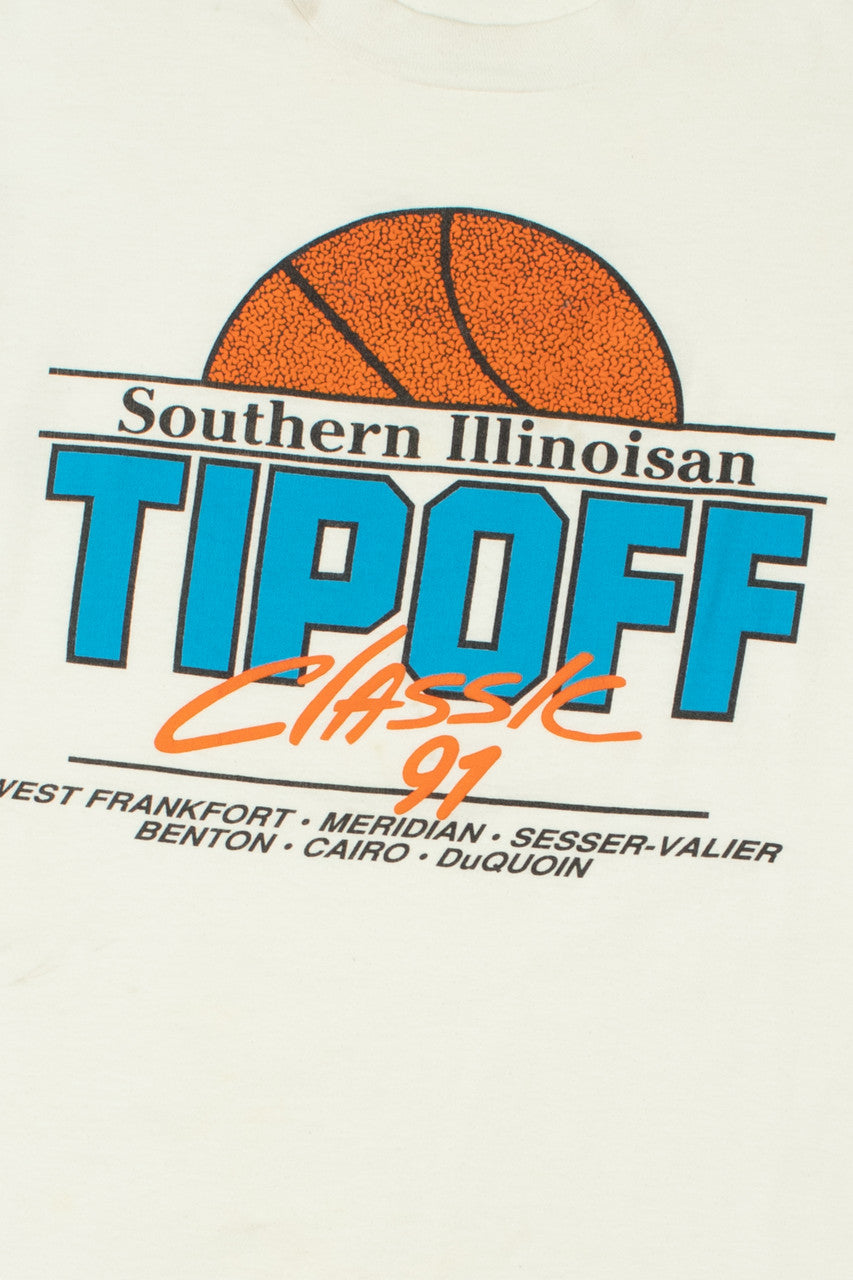 Vintage 1991 Basketball Southern Illinois Tipoff Single Stitch T-Shirt