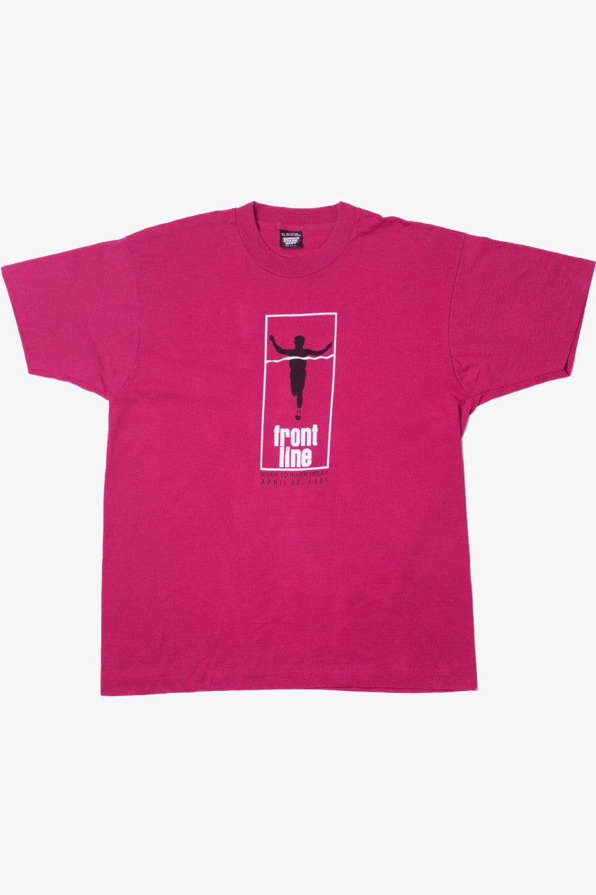 Vintage 4/20 1991 "Front Line" River Relay Single Stitch T-Shirt