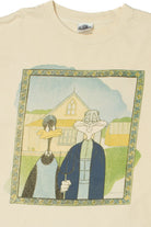 Vintage 1991 Bugs Bunny Daffy Duck American Gothic Looney Tunes T-Shirt