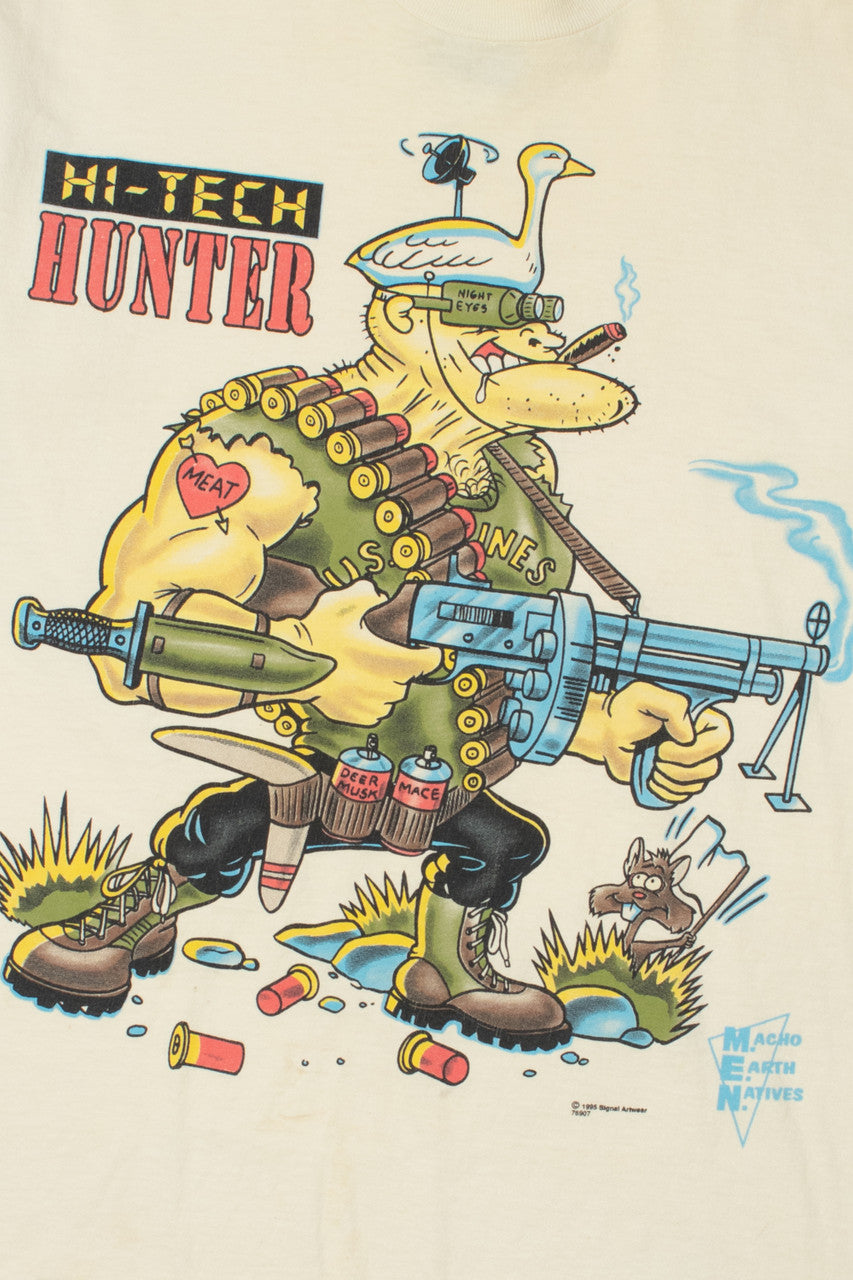 Vintage 1995 "Hi-Tech Hunter" Macho Earth Natives T-Shirt