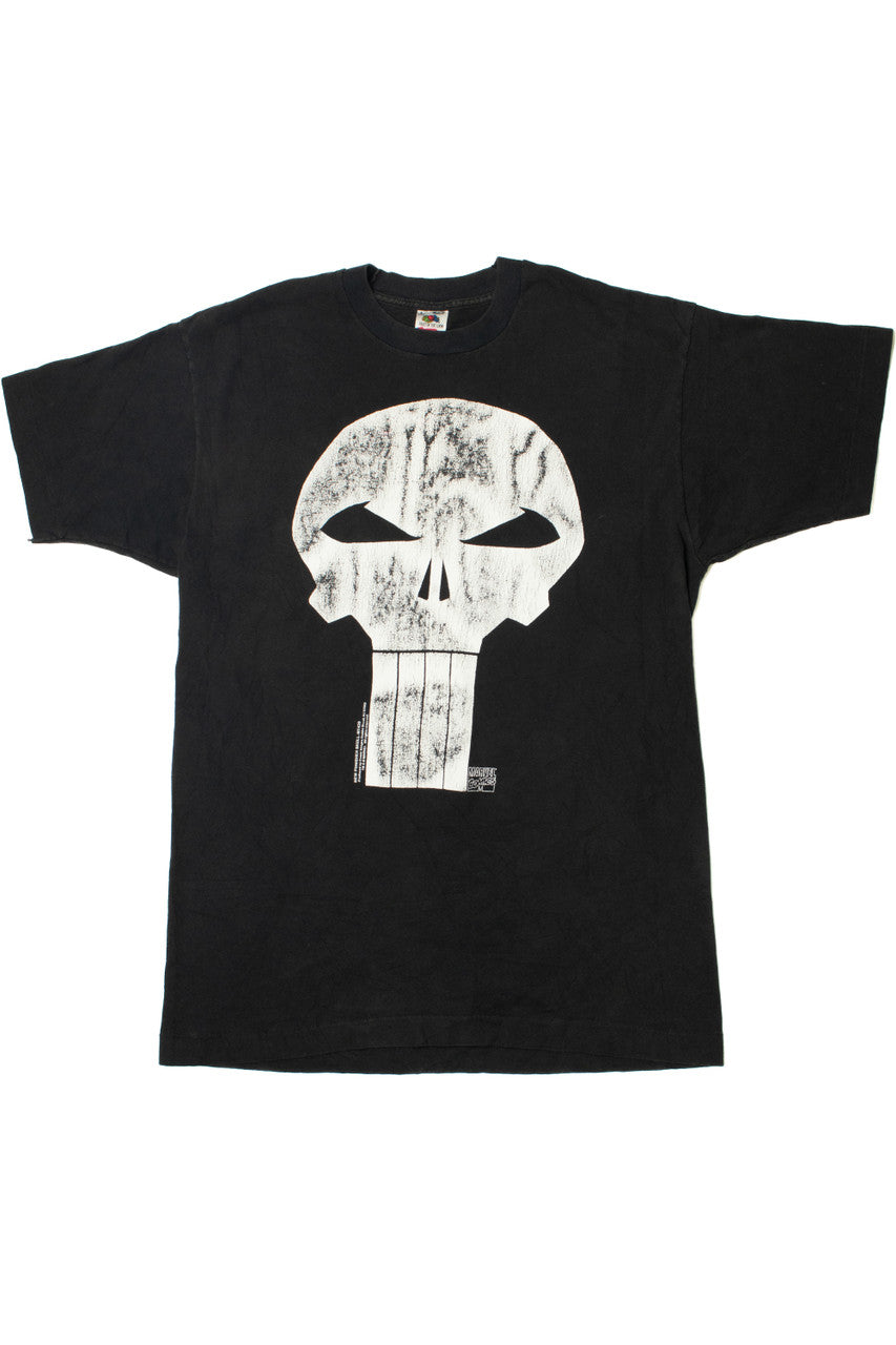 Vintage Marvel Punisher Logo Single Stitch T-Shirt (1990s)
