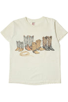 Vintage Distressed Cowboy Boot Lineup T-Shirt