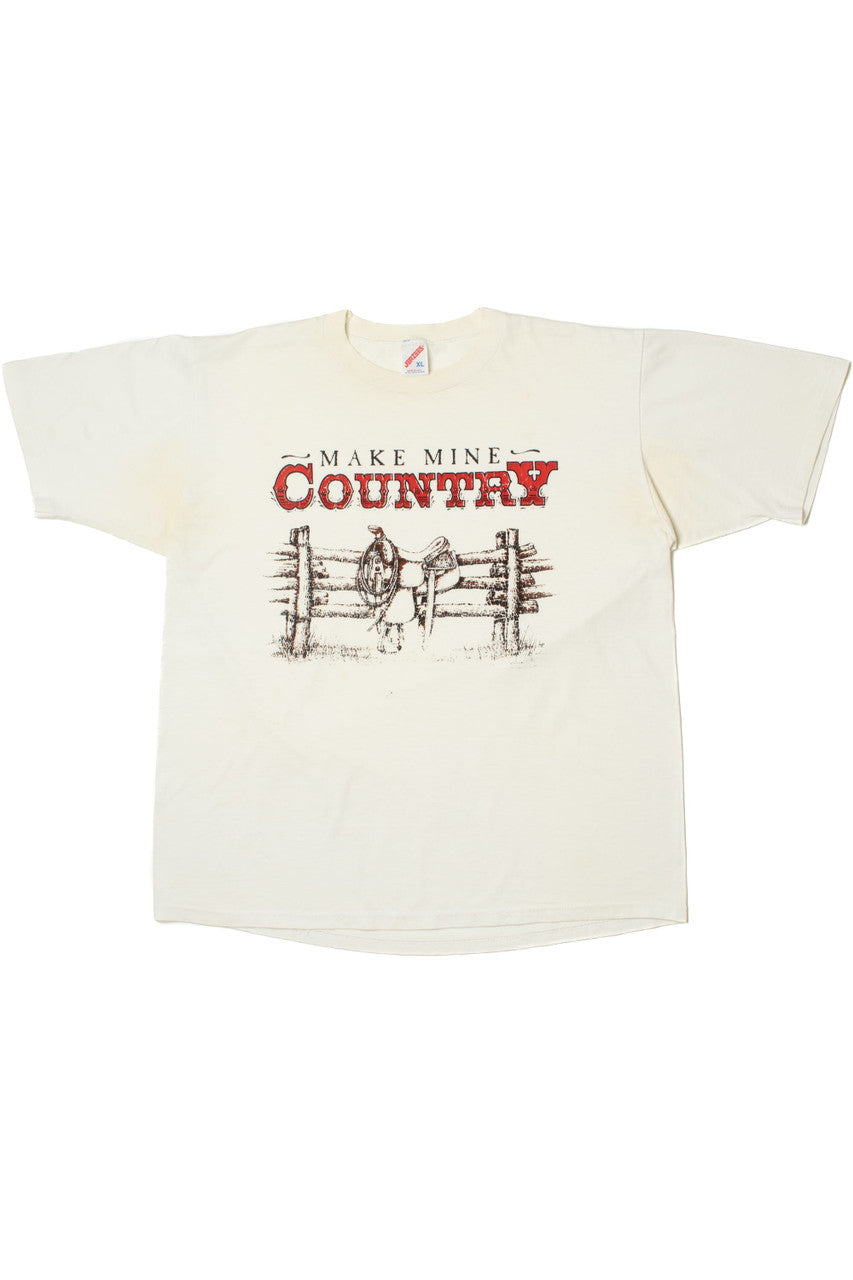 Vintage "Make Mine Country" Horse Saddle T-Shirt 9861