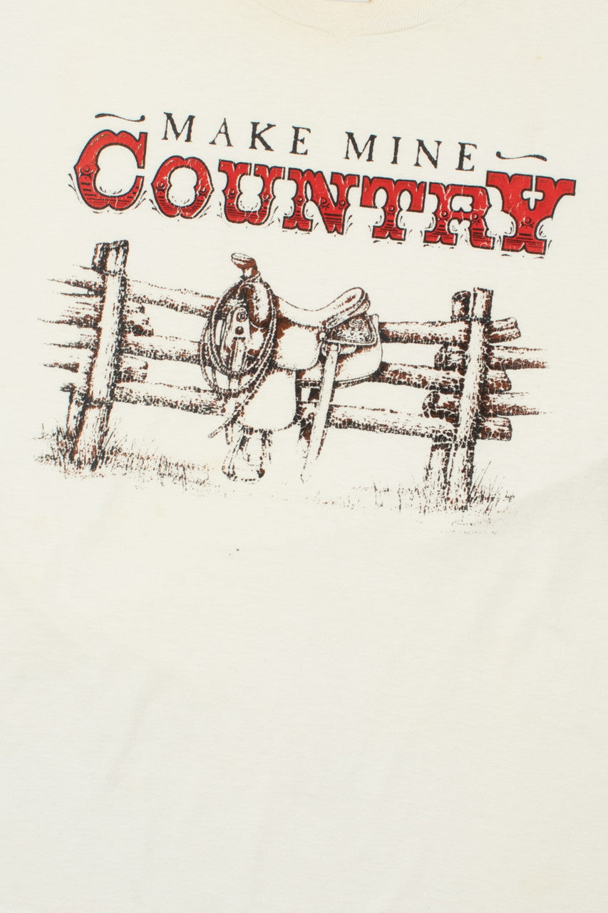 Vintage "Make Mine Country" Horse Saddle T-Shirt 9861