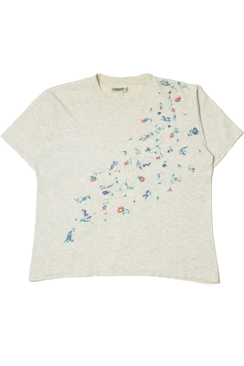 Vintage Floral Wraparound Print Northern Reflections T-Shirt