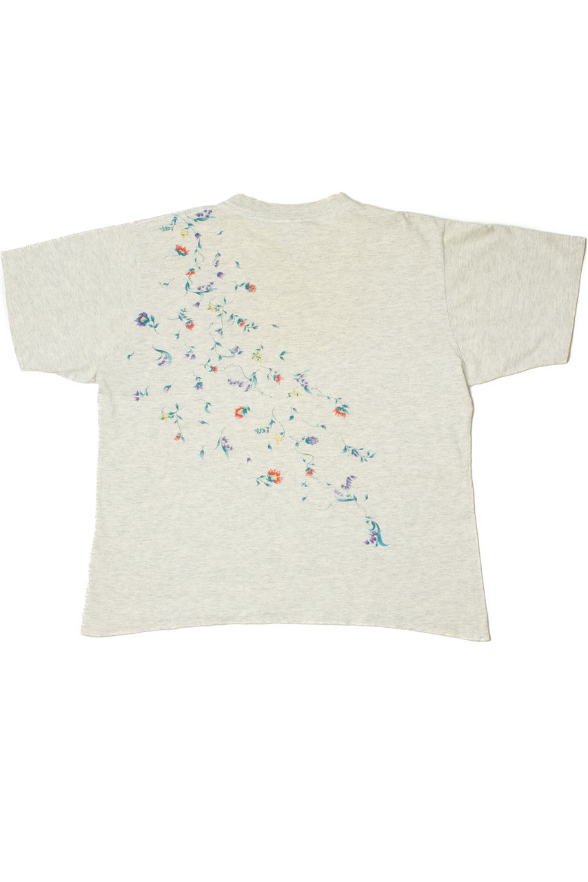 Vintage Floral Wraparound Print Northern Reflections T-Shirt
