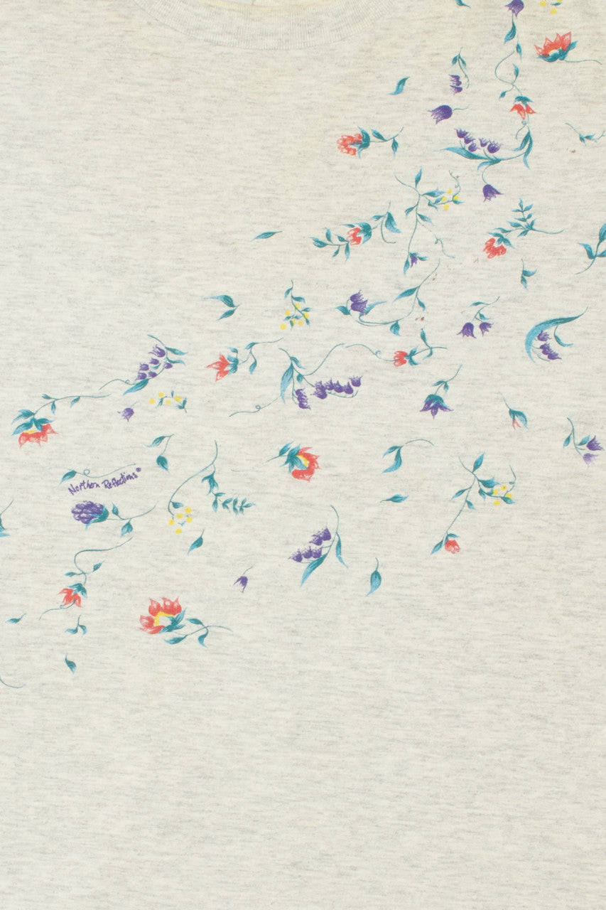 Vintage Floral Wraparound Print Northern Reflections T-Shirt