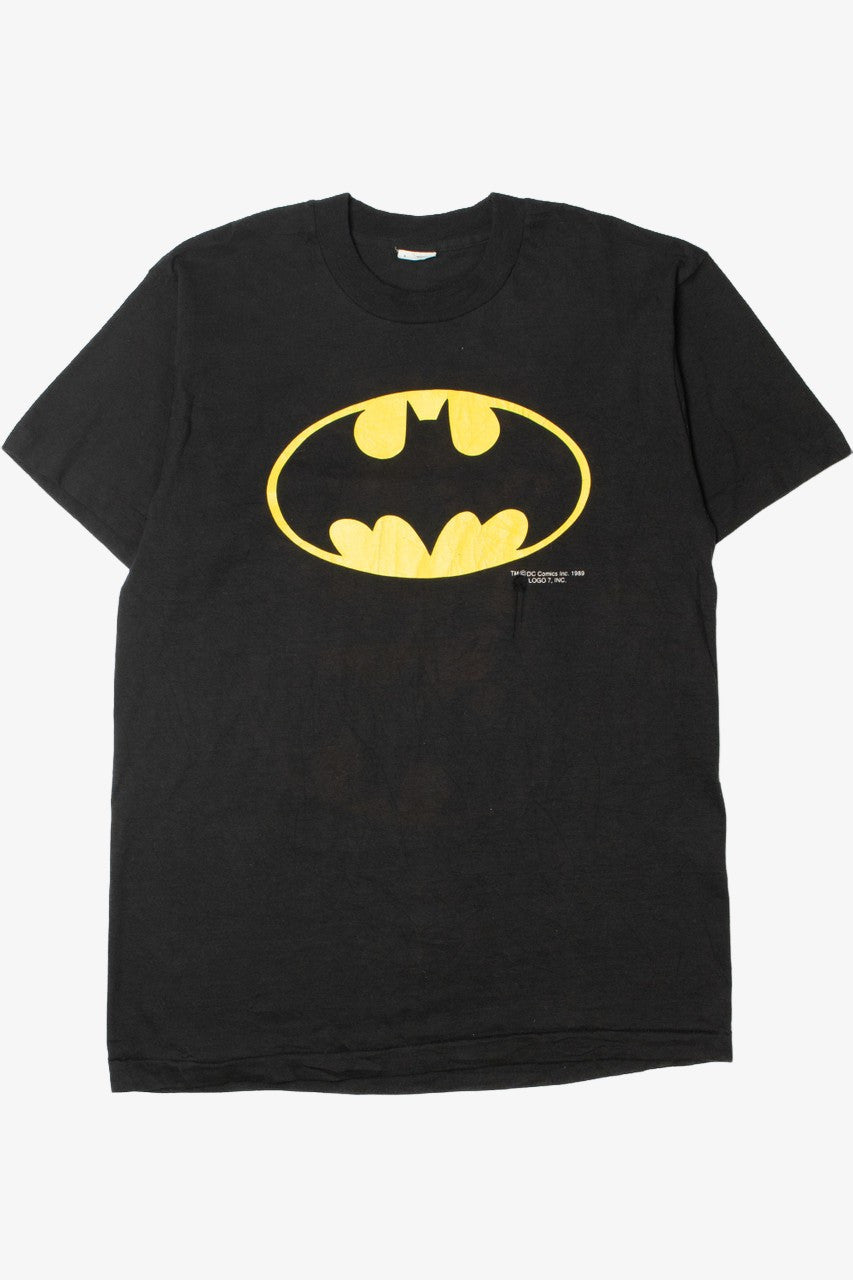 Vintage 1989 Distressed Batman Logo Single Stitch T-Shirt