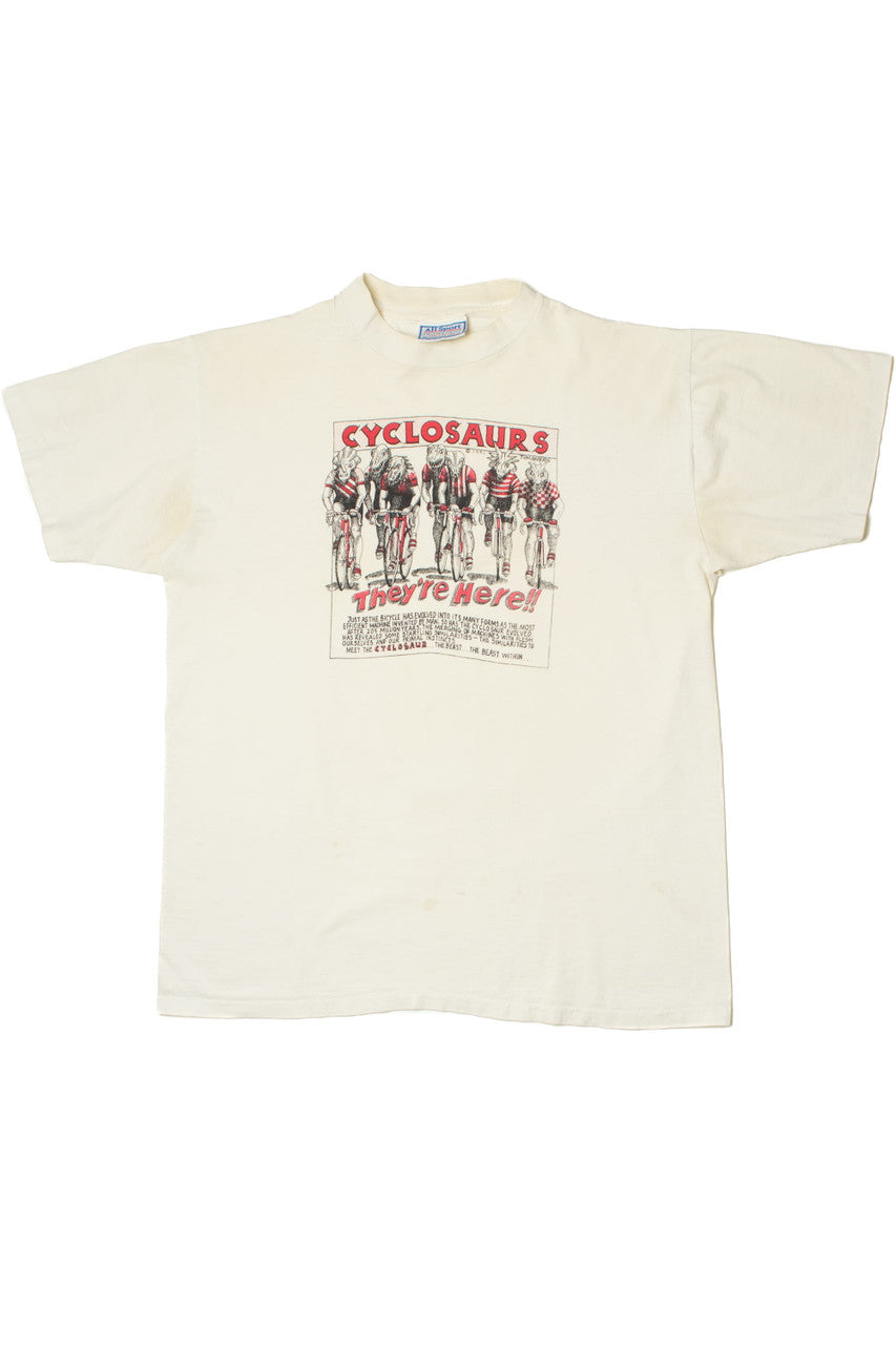Vintage 1991 Distressed "Cyclosaurs" Tom Morris Illustration T-Shirt
