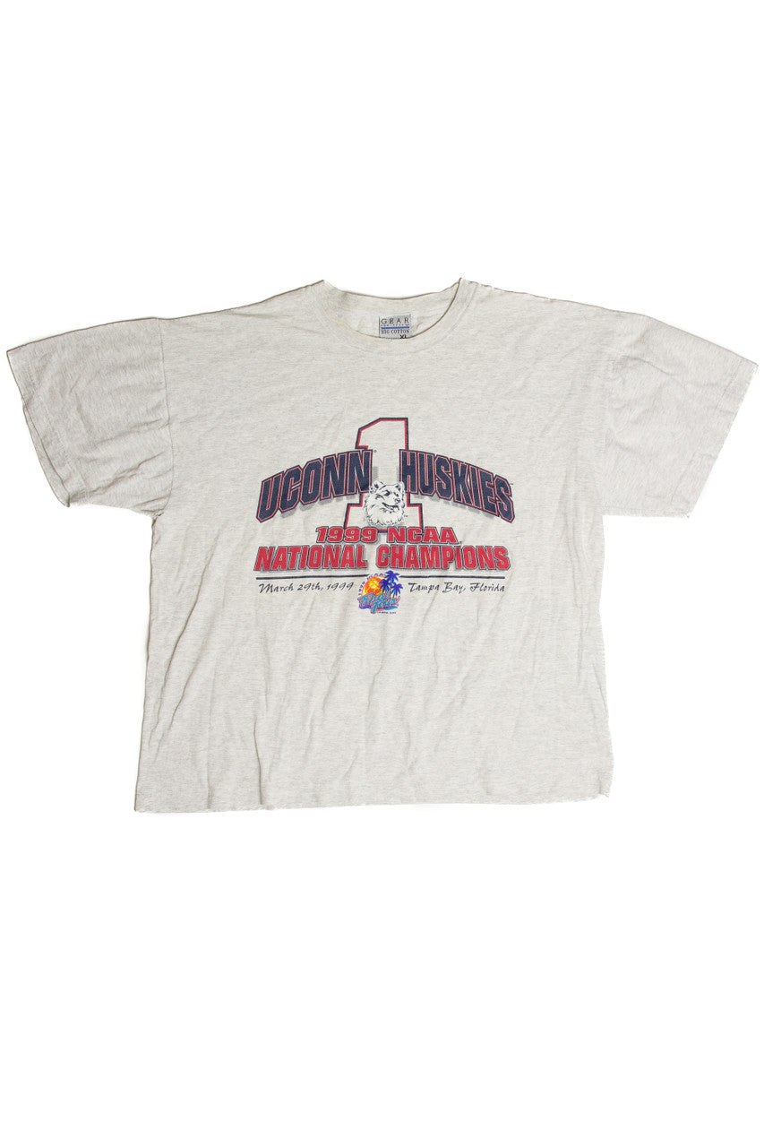Vintage 1999 UConn Huskies NCAA Champions T-Shirt