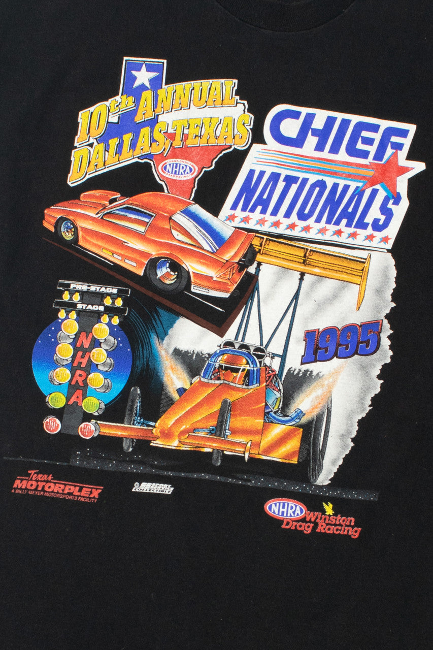 Vintage 1995 NHRA Winston Drag Racing Chief Nationals T-Shirt