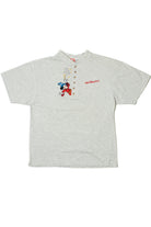 Vintage Embroidered Walt Disney World 25th Anniversary Mickey Mouse Button T-Shirt
