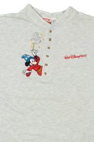 Vintage Embroidered Walt Disney World 25th Anniversary Mickey Mouse Button T-Shirt