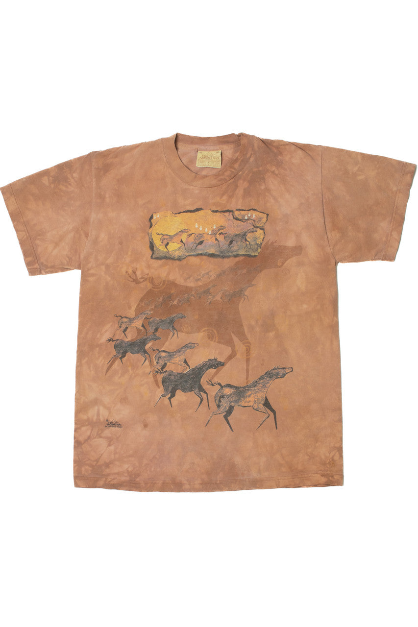 Vintage 1999 Painterly Horse Print The Mountain T-Shirt