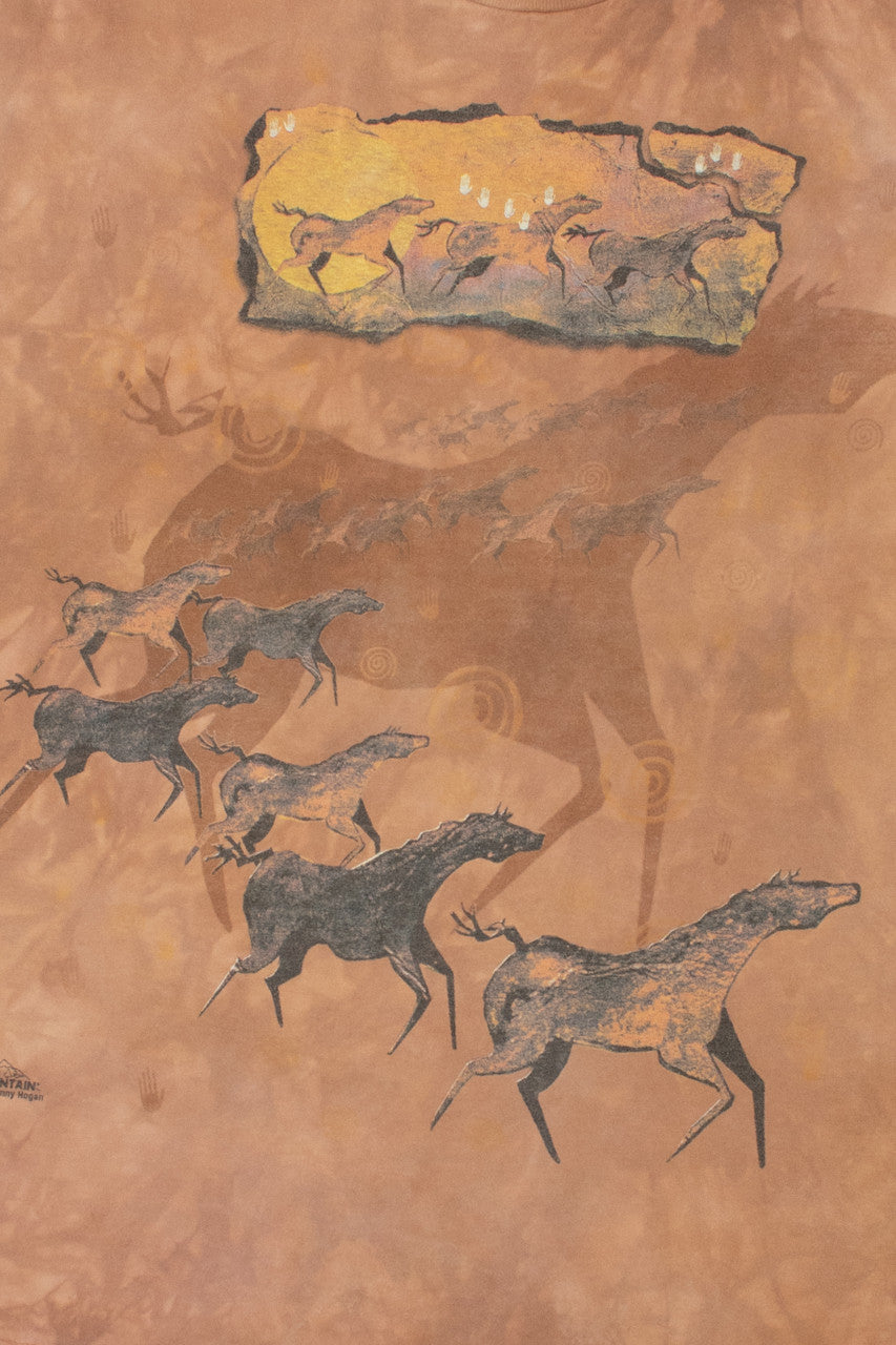 Vintage 1999 Painterly Horse Print The Mountain T-Shirt