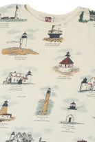 Vintage Lighthouses Raw Hem Crop Top T-Shirt