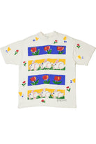 Vintage 1995 Hand Painted Bunny & Tulip T-Shirt