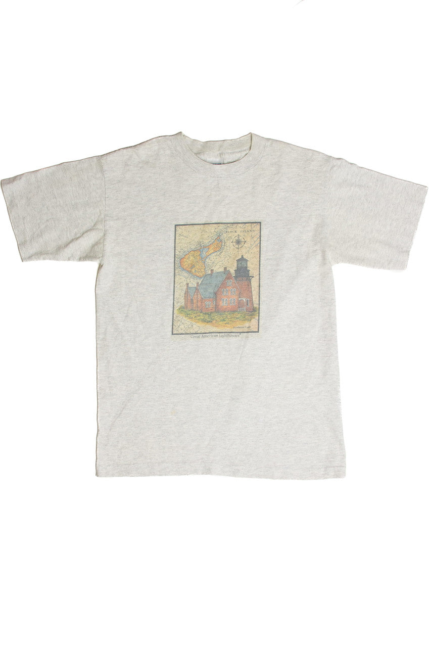 Vintage Block Island Great American Lighthouses T-Shirt