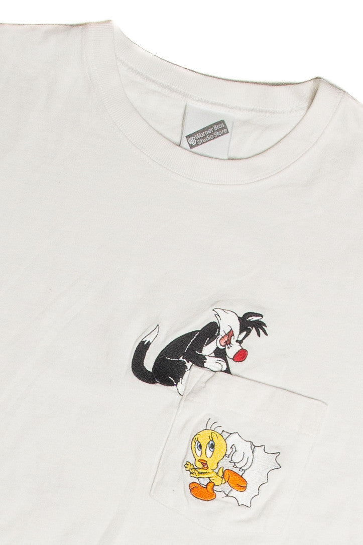 Vintage Sylvester and Tweety Embroidered Pocket T-Shirt – Ragstock