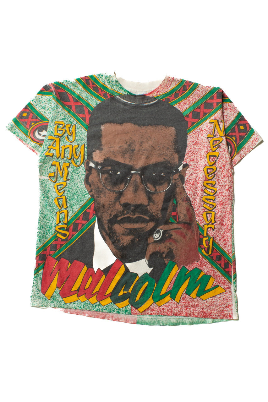 Rare Vintage Malcolm X 'By Any Means Necessary' T-Shirt (1990s)