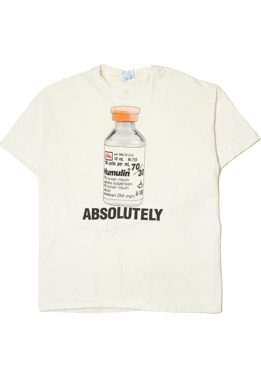Vintage "Absolutely" Eli Lilly Insulin Pharmaceutical T-Shirt