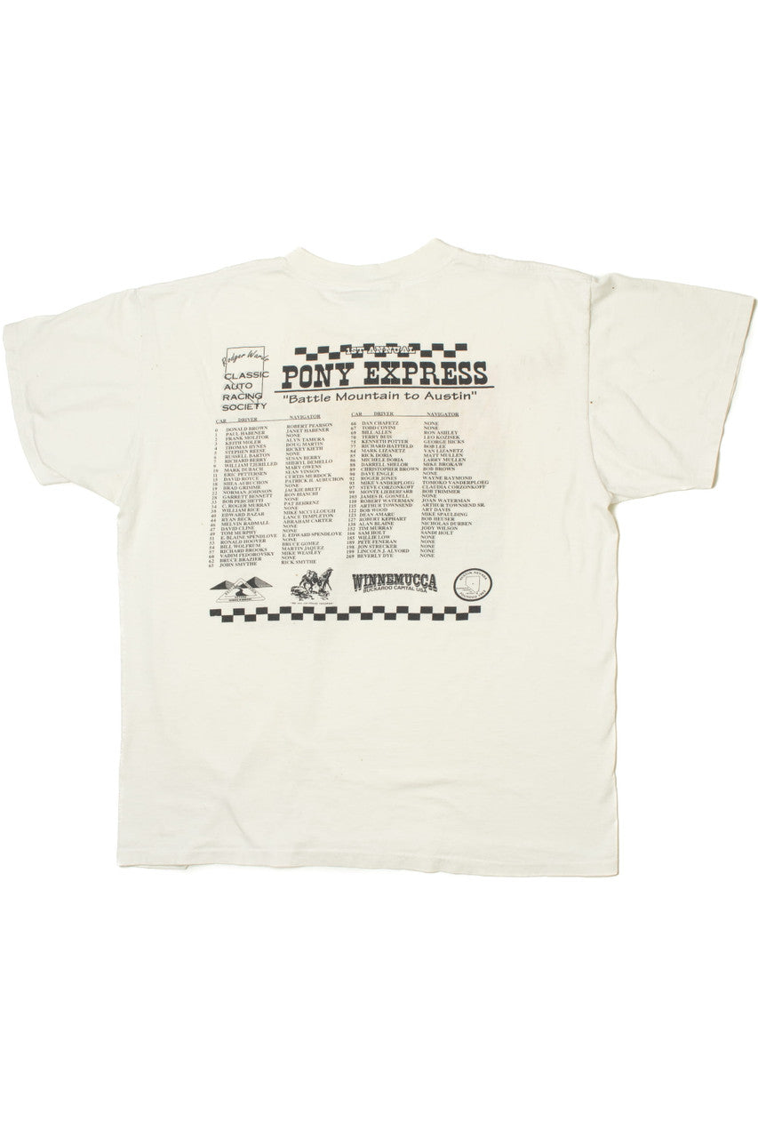 Vintage 1994 "1st Annual" Pony Express Auto Racing Society T-Shirt