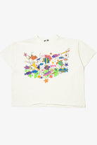 Vintage Neon Ocean Fish Crop Top T-Shirt