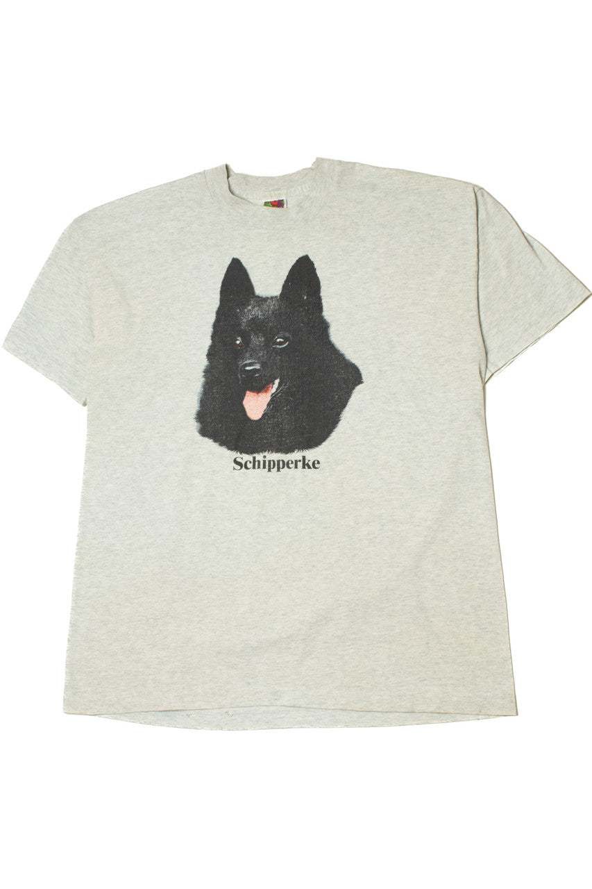 Vintage "Schipperke" Dog Single Stitch T-Shirt