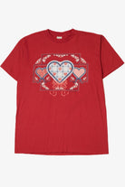 Vintage 1996 Hearts And Lace Print T-Shirt