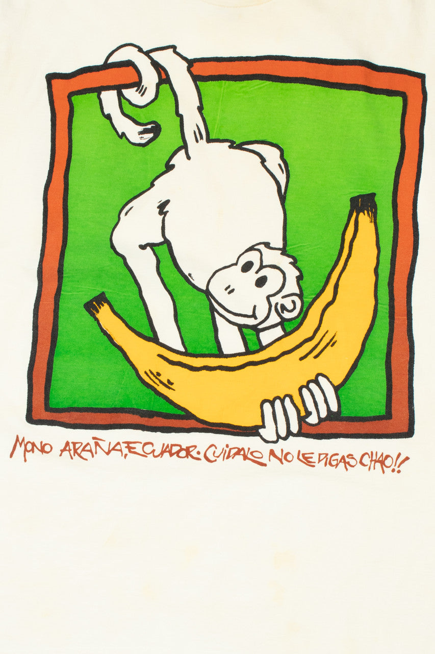Vintage Ecuador Monkey With Banana Linea Verde T-Shirt