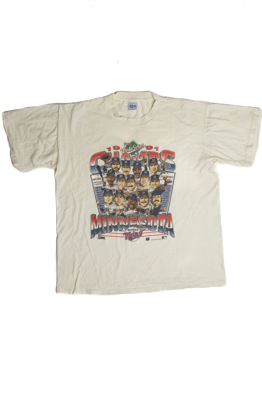 Vintage Minnesota Twins World Series 1991 Caricatures T-Shirt